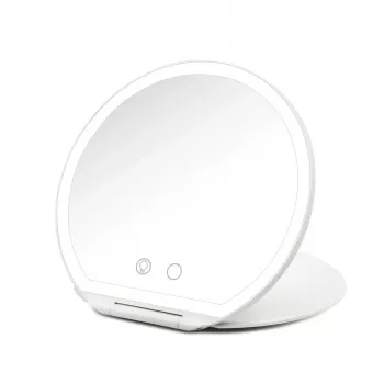 Girmi BE03 Schminktischspiegel mit LED-Beleuchtung, 1x/5x Vergrößerung, Chrom-Finish