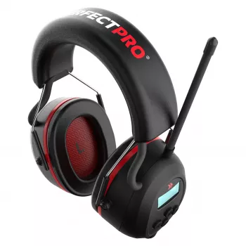 PerfectPro H-40 Gehörschutz-Kopfhörer für Baustellen mit DAB+/FM-Radio, Bluetooth 5.2, SNR 30 dB, IPX4, USB-C, Schwarz