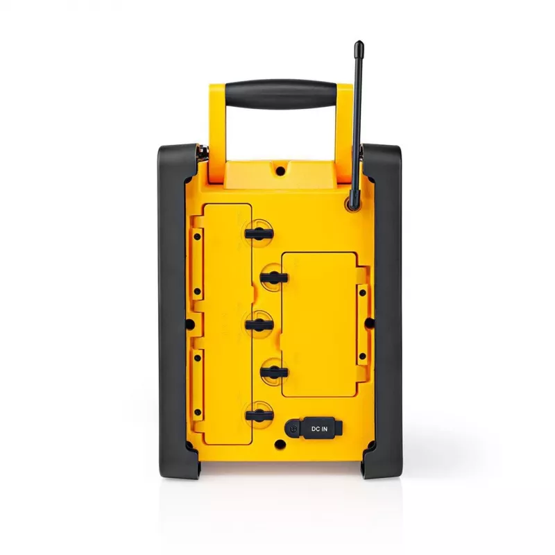 Nedis FM Radio RDFM3100YW - Tragbares FM-Radio mit Bluetooth und AUX, IPX5, Gelb