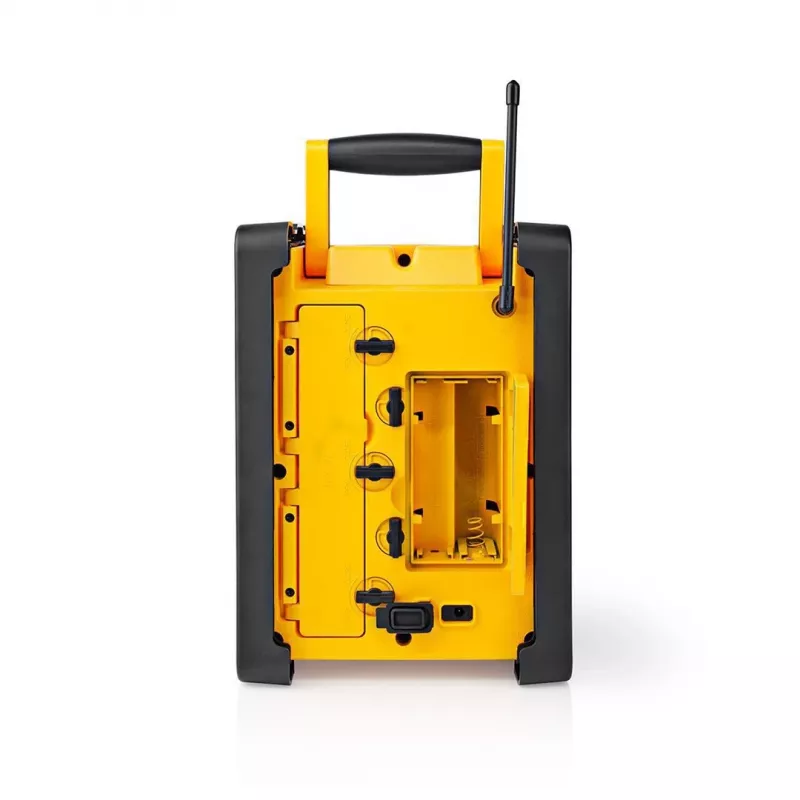 Nedis FM Radio RDFM3100YW - Tragbares FM-Radio mit Bluetooth und AUX, IPX5, Gelb