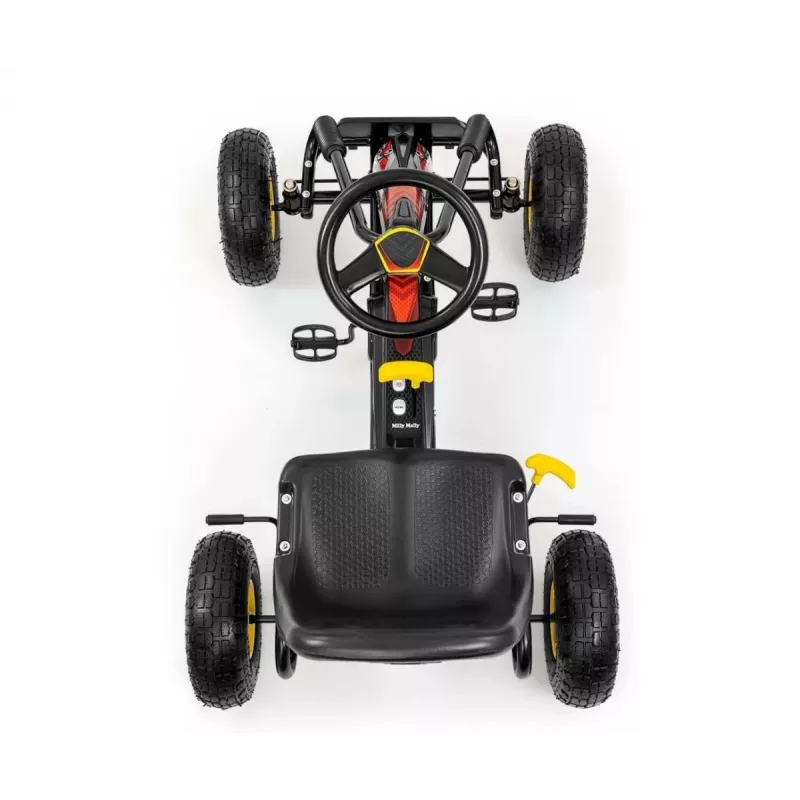 MILLY MALLY Pedal Go-Kart Thor Black, Stahlrahmen, EVA-Schaumräder, Handbremse, Vorwärts/Rückwärts, für Kinder 3-8 Jahre, max. Belastung 30 kg