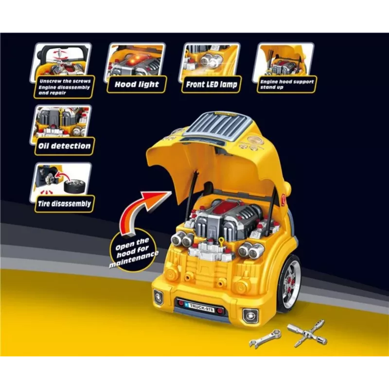 MILLY MALLY Mechanic Workshop Set mit zerlegtem Motor N-Gine Gelb