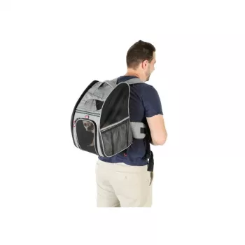 ZOLUX Nomad Pet Carrier Rucksack für Hunde und Katzen, 32x25x42 cm, Grau/Schwarz
