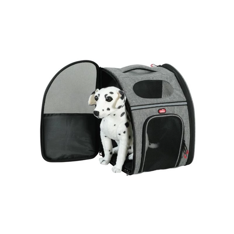 ZOLUX Nomad Pet Carrier Rucksack für Hunde und Katzen, 32x25x42 cm, Grau/Schwarz