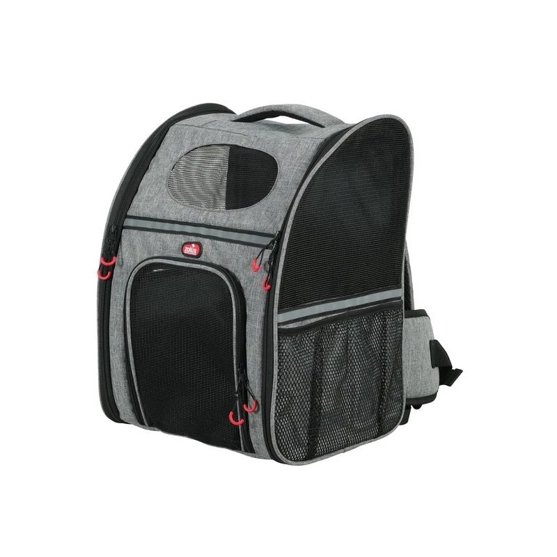 ZOLUX Nomad Pet Carrier Rucksack für Hunde und Katzen, 32x25x42 cm, Grau/Schwarz