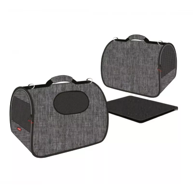 ZOLUX NOMAD L Transporttasche für Hunde und Katzen, Grau, 50,5x25x33 cm