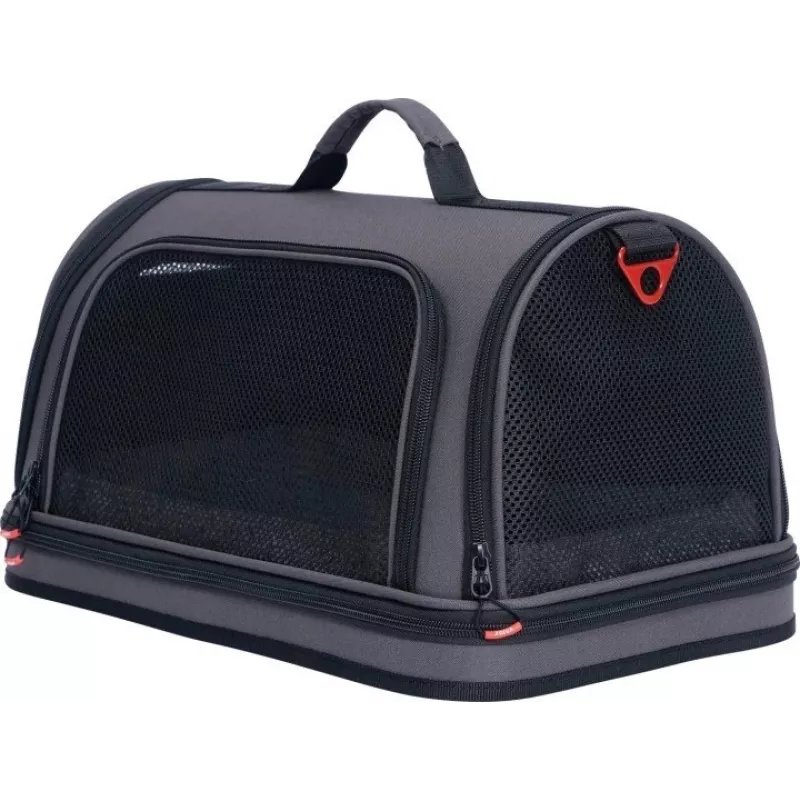 ZOLUX NOMAD M Verstärkte Haustiertransporttasche für Hunde und Katzen, Schwarz, 44,5x28x25 cm