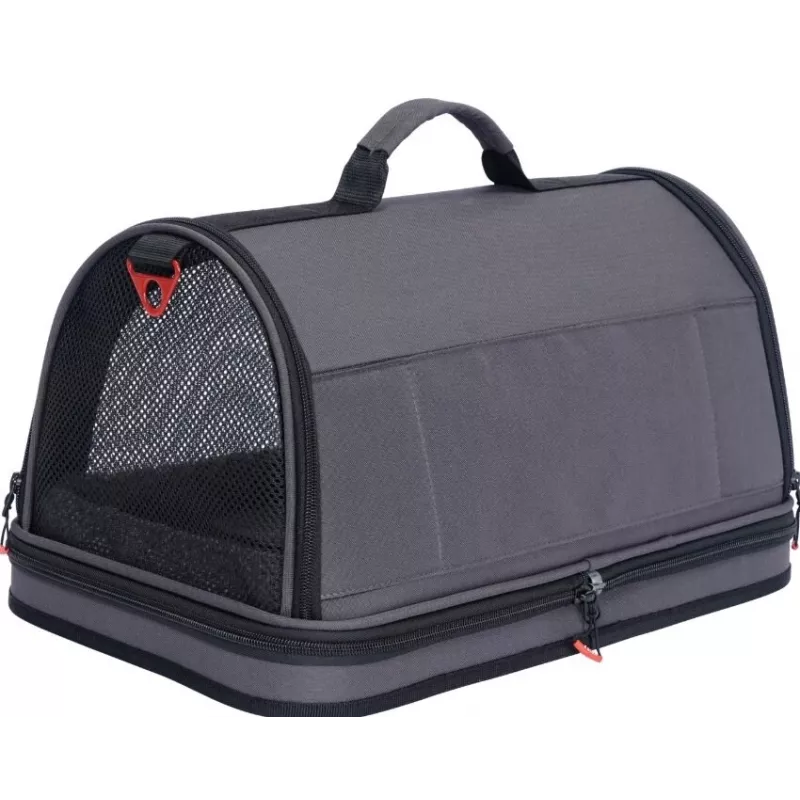 ZOLUX Nomad L Verstärkte Transporttasche für Hunde und Katzen, Schwarz, 50x32x29 cm