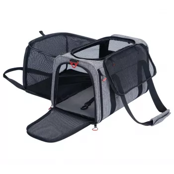 ZOLUX NOMAD M Expandierbare Haustiertransporttasche 44x28x28 cm Grau
