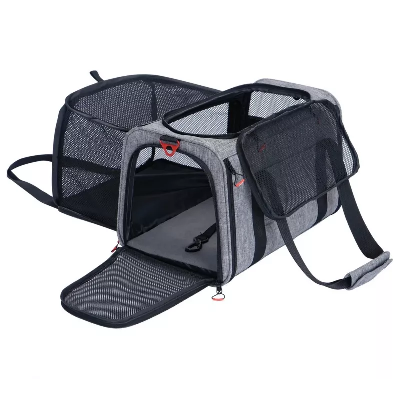 ZOLUX NOMAD M Expandierbare Haustiertransporttasche 44x28x28 cm Grau