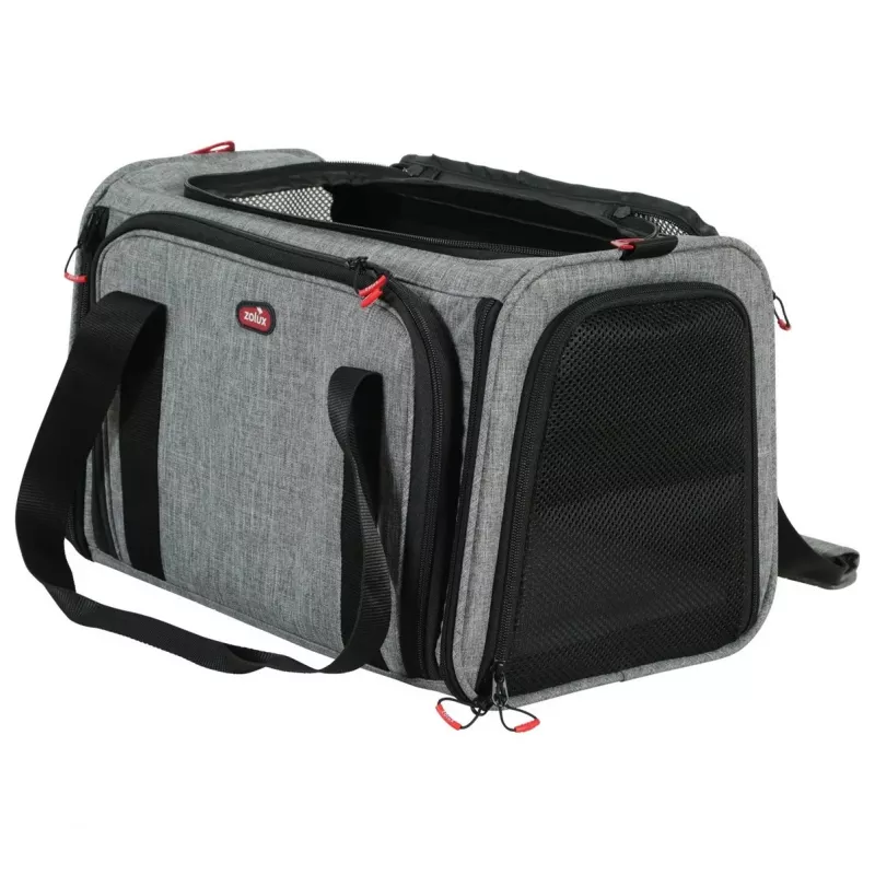 ZOLUX NOMAD M Expandierbare Haustiertransporttasche 44x28x28 cm Grau