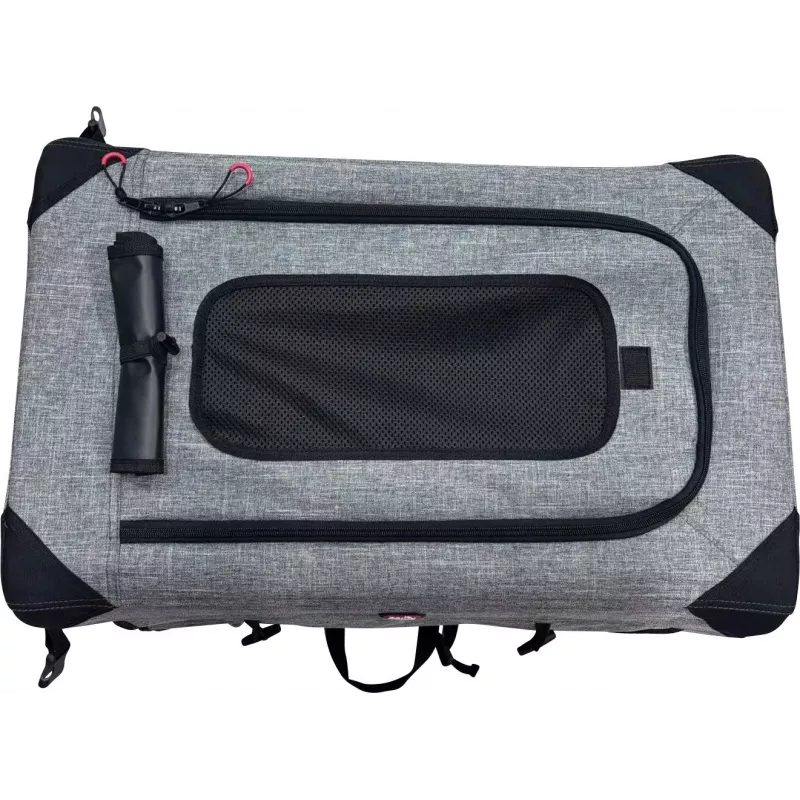 ZOLUX NOMAD M Klappbare Stoff-Haustiertransportbox 70x52x52 cm Grau/Schwarz