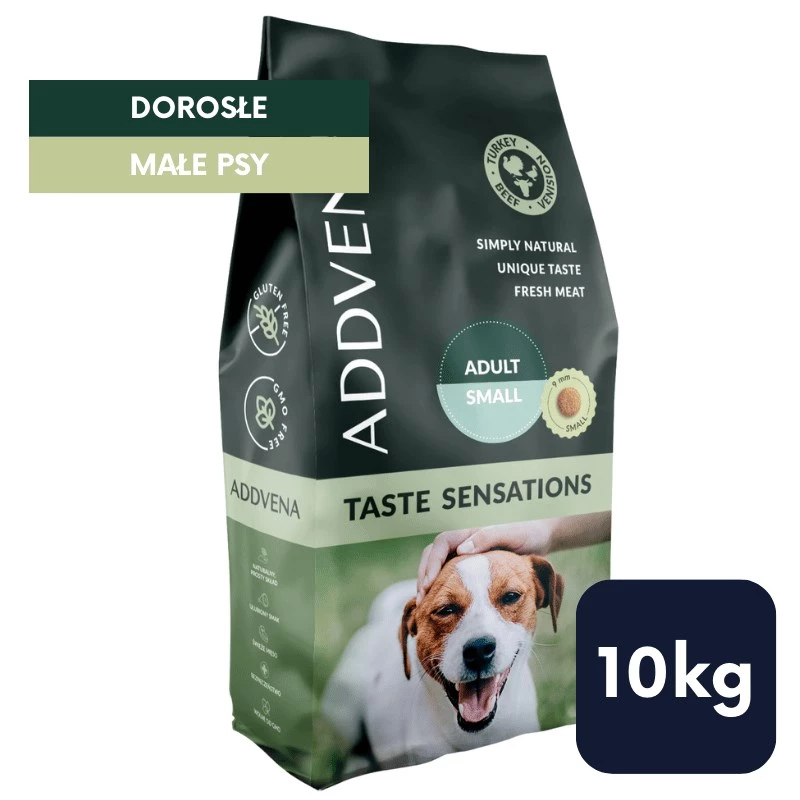 ADDVENA TASTE SENSATIONS Trockenfutter für ausgewachsene Hunde kleiner Rassen 10 kg