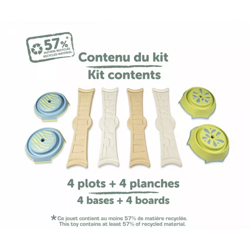 Smoby Life Balance Beam Set für Kinder - 10-teiliger modularer Balancierkurs mit Steinen, Innen/Außen, ab 2 Jahren