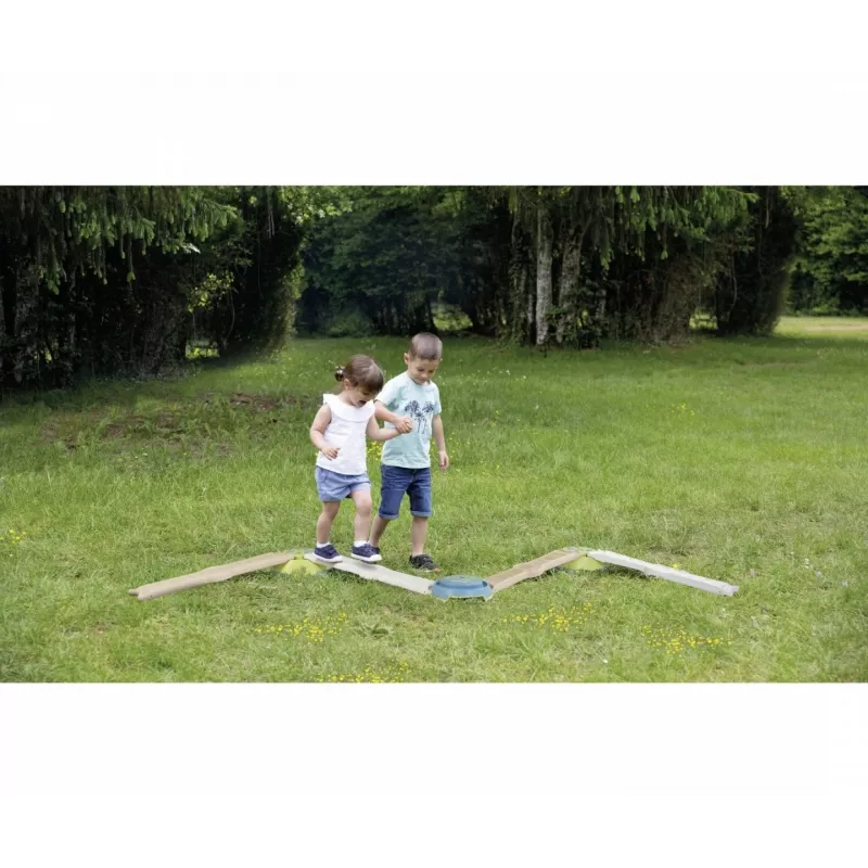 Smoby Life Balance Beam Set für Kinder - 10-teiliger modularer Balancierkurs mit Steinen, Innen/Außen, ab 2 Jahren