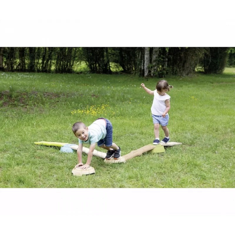 Smoby Life Balance Beam Set für Kinder - 10-teiliger modularer Balancierkurs mit Steinen, Innen/Außen, ab 2 Jahren