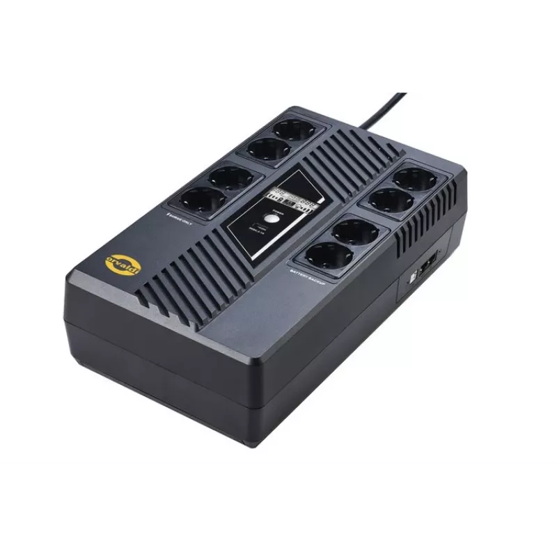 ORVALDI USV AM-1000LCD USB Line-Interactive 1000VA 600W 8x Schuko-Steckdosen LCD-Display