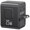 USAMS Reiseadapter 25W 4in1 US/AU/EU/UK Schwarz CC309