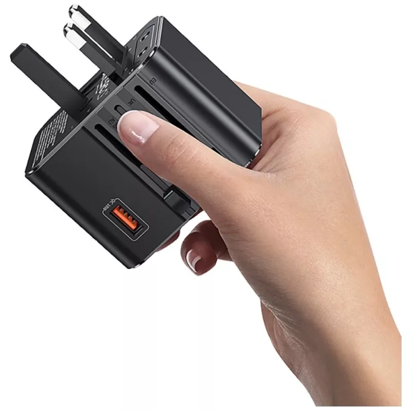 USAMS Reiseadapter 25W 4in1 US/AU/EU/UK Schwarz CC309