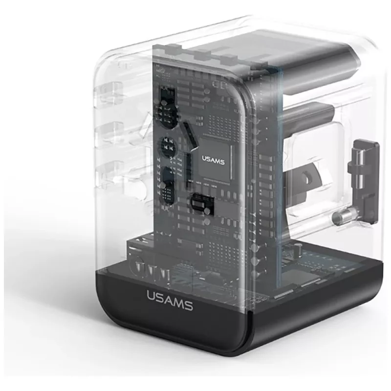 USAMS Reiseadapter 25W 4in1 US/AU/EU/UK Schwarz CC309