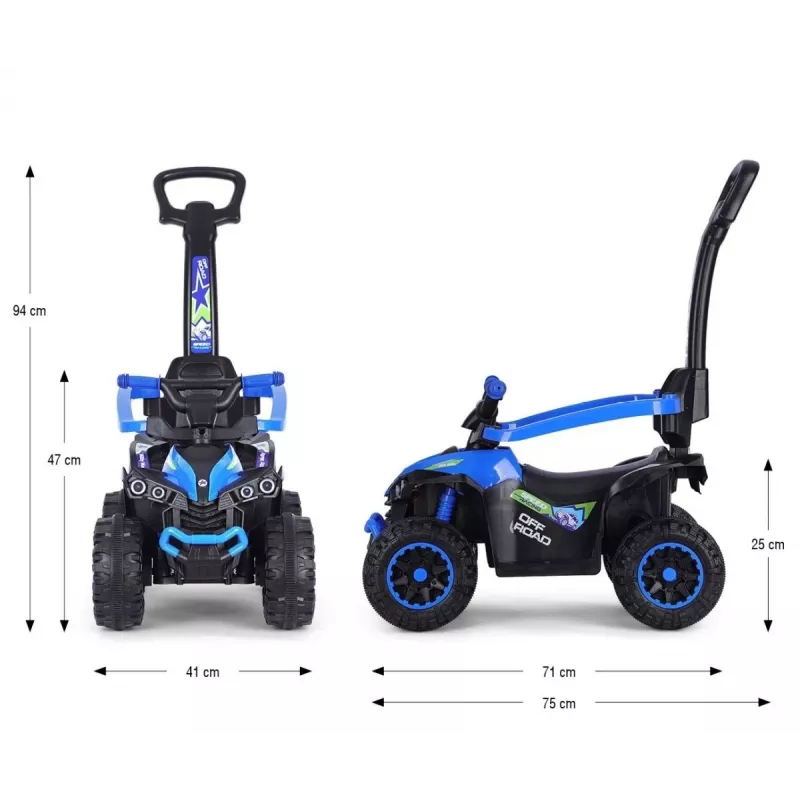 MILLY MALLY Kinderfahrrad mit Schiebestange Wildblau
