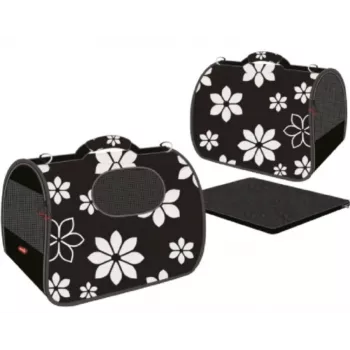 ZOLUX NOMAD FLOWER M Soft-Sided Pet Carrier für Hunde und Katzen, 43,5x25x28,5 cm, Blumenmuster