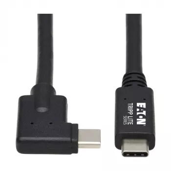 Eaton Tripp Lite Series USB-C Kabel (M/M) - USB 3.2 Gen 2, Thunderbolt 3, 100W PD Laden, Winkelstecker, Schwarz, 1 m (3,3 ft.)