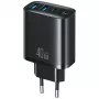 USAMS T70 40W 2xUSB-A 2xUSB-C Netzteil Schwarz