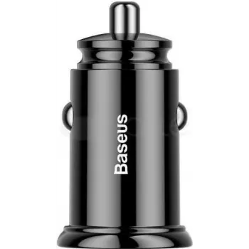Baseus Circular PD QC4.0+ 30W Car Charger mit zwei Anschlüssen (USB-C + USB-A) - Schwarz