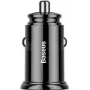 Baseus Circular PD QC4.0+ 30W Car Charger mit zwei Anschlüssen (USB-C + USB-A) - Schwarz