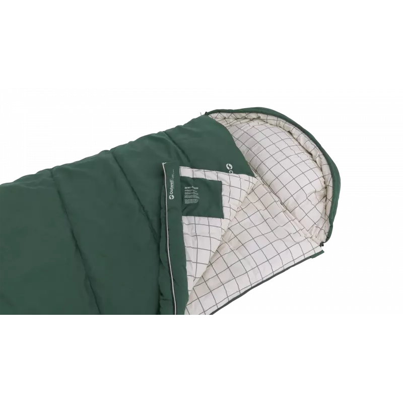 Outwell Camper Prime Green Schlafsack 235 x 90 cm -15 bis 5 °C Reißverschluss rechts