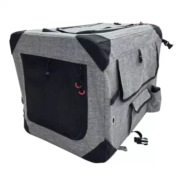 ZOLUX NOMAD S Faltbare Stoff-Haustiertransportbox 42x60x42cm Grau