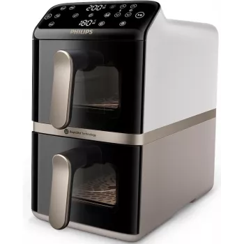 Philips 4000 Series NA462/80 Dual Basket Air Fryer 10L 2750W Rapid Air Schwarz/Gold/Grau