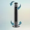 Cecotec EnergySilence 8190 Skyline Ionic Tower Fan, Stand Fan, 60 W, 29 cm, 3 Geschwindigkeiten, Oszillation, Timer, Fernbedienung, Grau