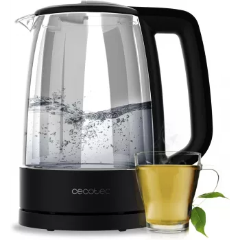 Cecotec ThermoSense 320 Clear Wasserkocher 2200 W 1,7 L Glas Schwarz/Transparent