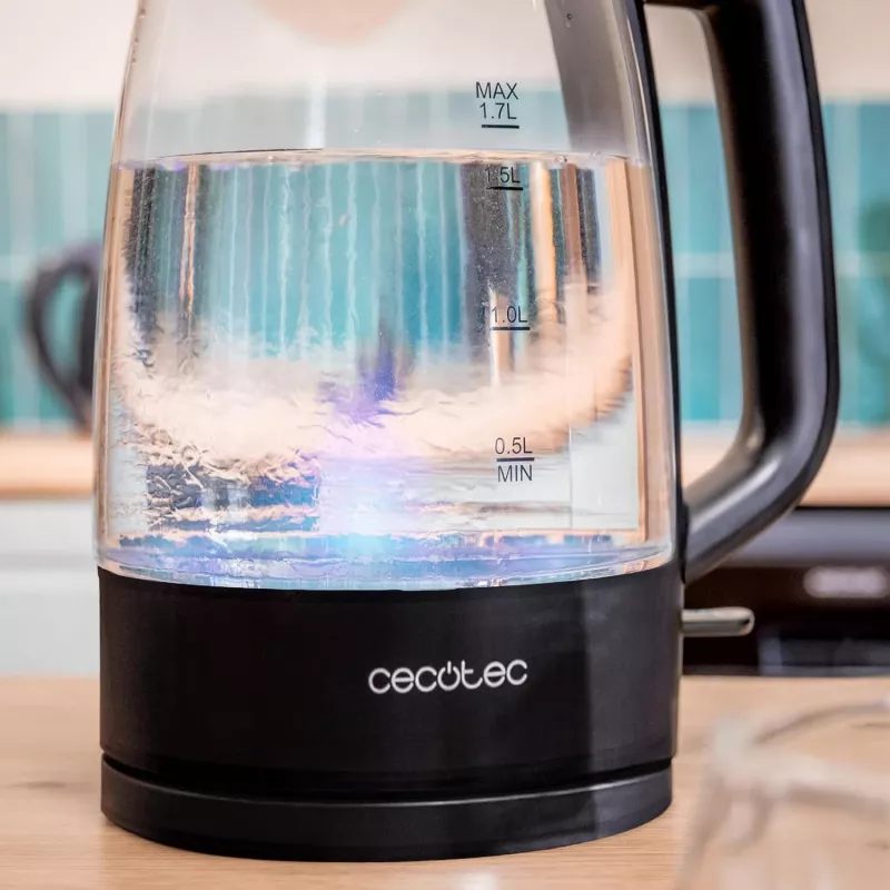 Cecotec ThermoSense 320 Clear Wasserkocher 2200 W 1,7 L Glas Schwarz/Transparent