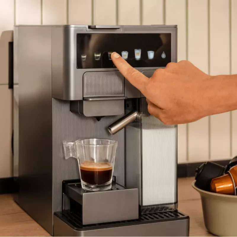 Cecotec FreeStyle Latte T Espressomaschine - 20 Bar Pumpendruck, integrierter Milchaufschäumer, 1350 W, Grau