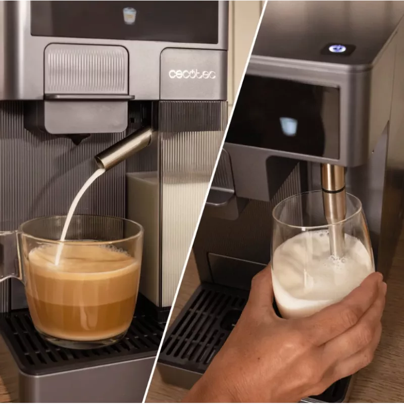 Cecotec FreeStyle Latte T Espressomaschine - 20 Bar Pumpendruck, integrierter Milchaufschäumer, 1350 W, Grau