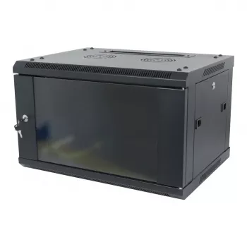 ALLNET 19 Zoll Wandgehäuse 18U 1-teilig Tiefe 450mm Schwarz SMA-Serie Flat Pack