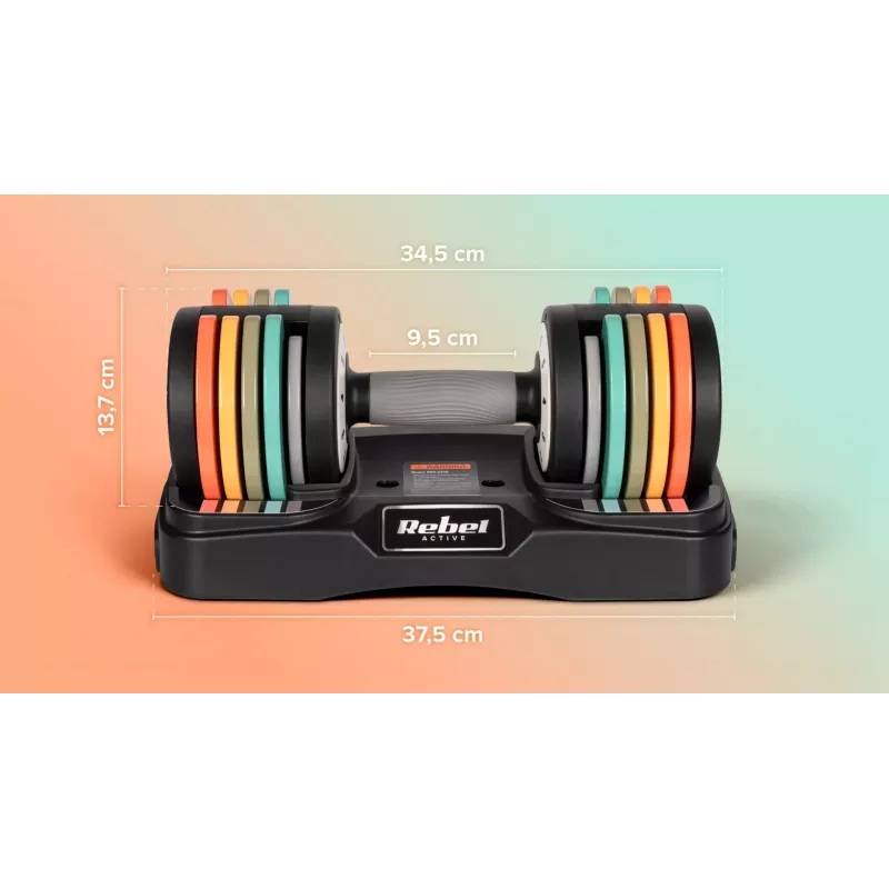 REBEL ACTIVE Automatic Cast Iron Dumbbells 2x10kg RBA2335