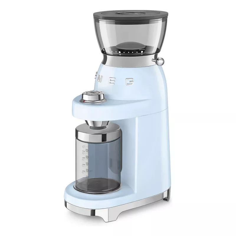 Smeg CGF03PBEU Kaffeemühle, 15 Mahlgradeinstellungen, 240 g Bohnenkapazität, 150 W, Pastellblau