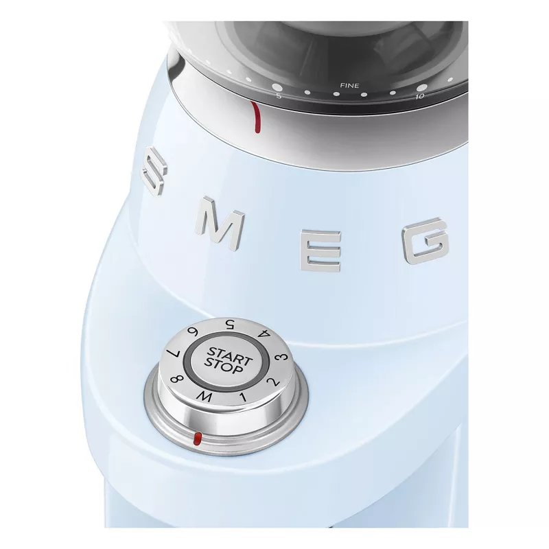 Smeg CGF03PBEU Kaffeemühle, 15 Mahlgradeinstellungen, 240 g Bohnenkapazität, 150 W, Pastellblau