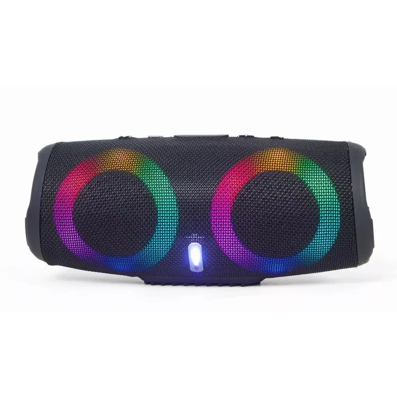 Gembird SPK-BT-LED-02 Tragbarer Bluetooth-Party-Lautsprecher, 10 W, Schwarz