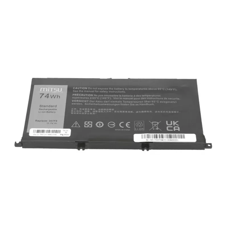 MITSU Akku Dell Inspiron 357F9 5577 7557 6600mAh 14,8V Li-Ion