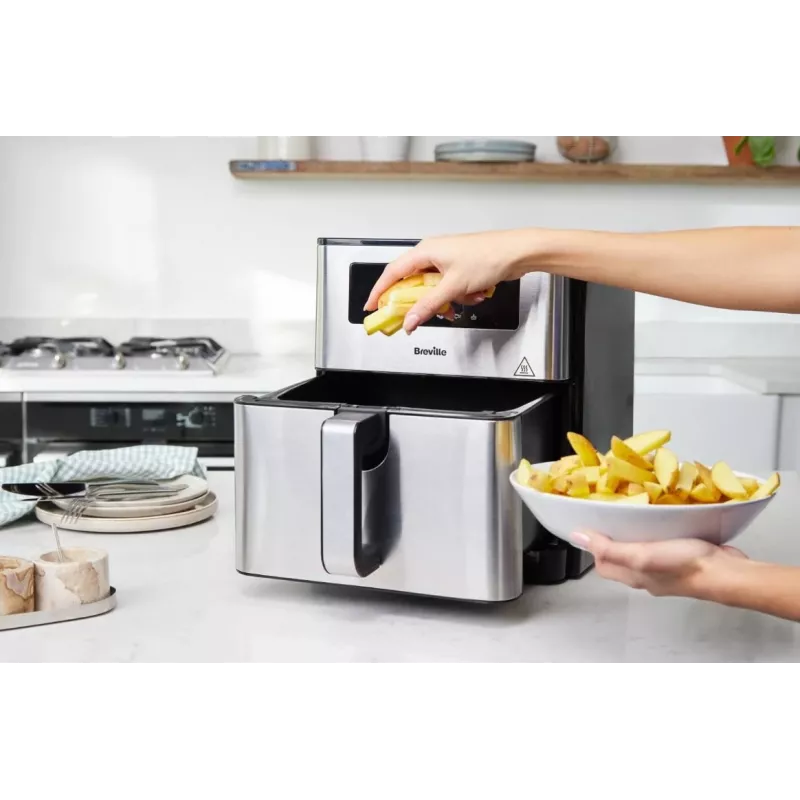 Breville VDF131X Heißluftfritteuse, 1,25 kg, 1400 W, Schwarz/Silber