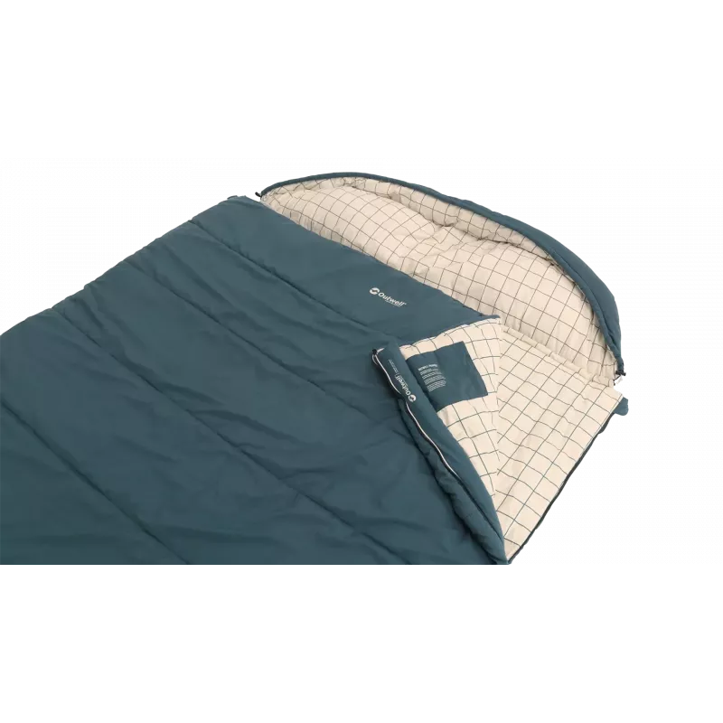 Outwell Camper Lux Double Blue Schlafsack 235x150 cm -16 bis 5 °C Reißverschluss beidseitig