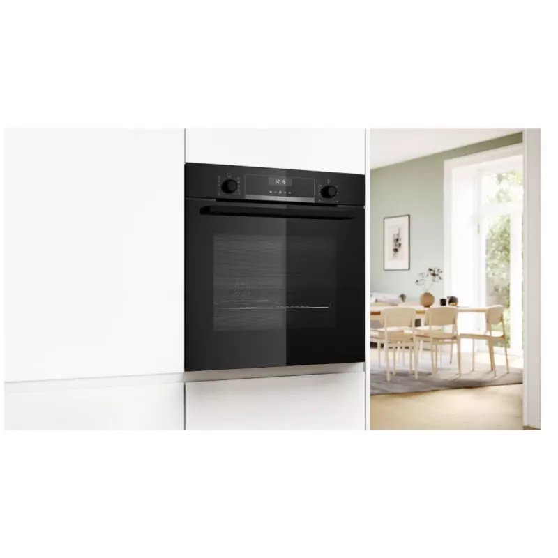 Bosch Serie 6 HBG557EB3 Einbau-Backofen mit Pyrolyse-Selbstreinigung, 71L, Schwarz