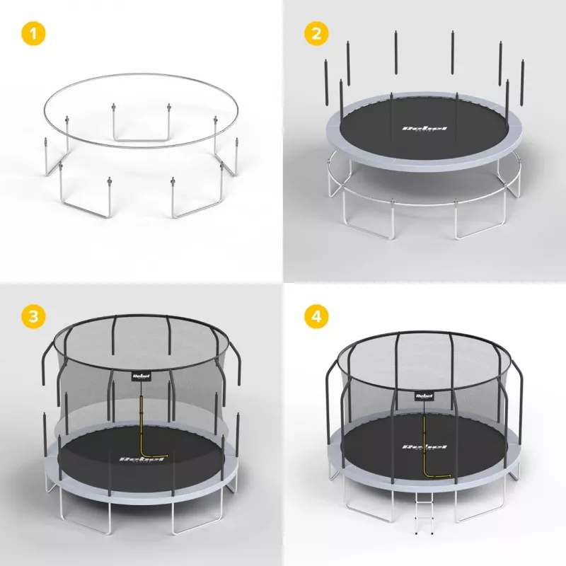 REBEL Active Trampoline PRO 15ft/457cm - Black/Blue