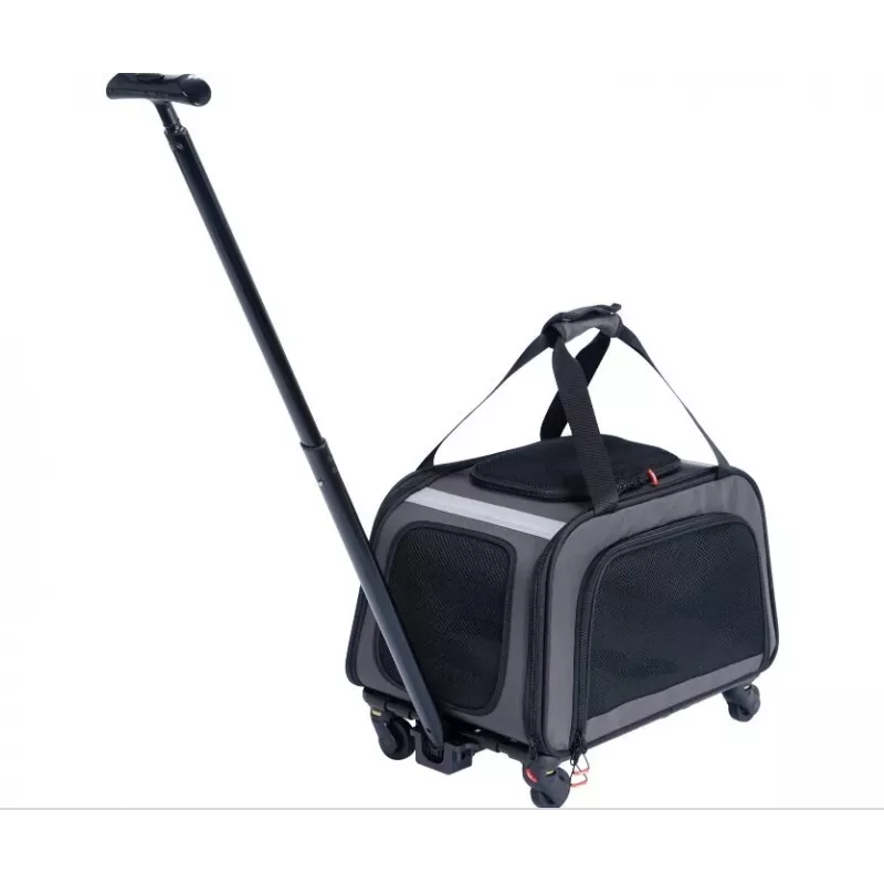 ZOLUX NOMAD Haustiertransportbox auf Rädern für Hunde und Katzen 47x32x27 cm Schwarz