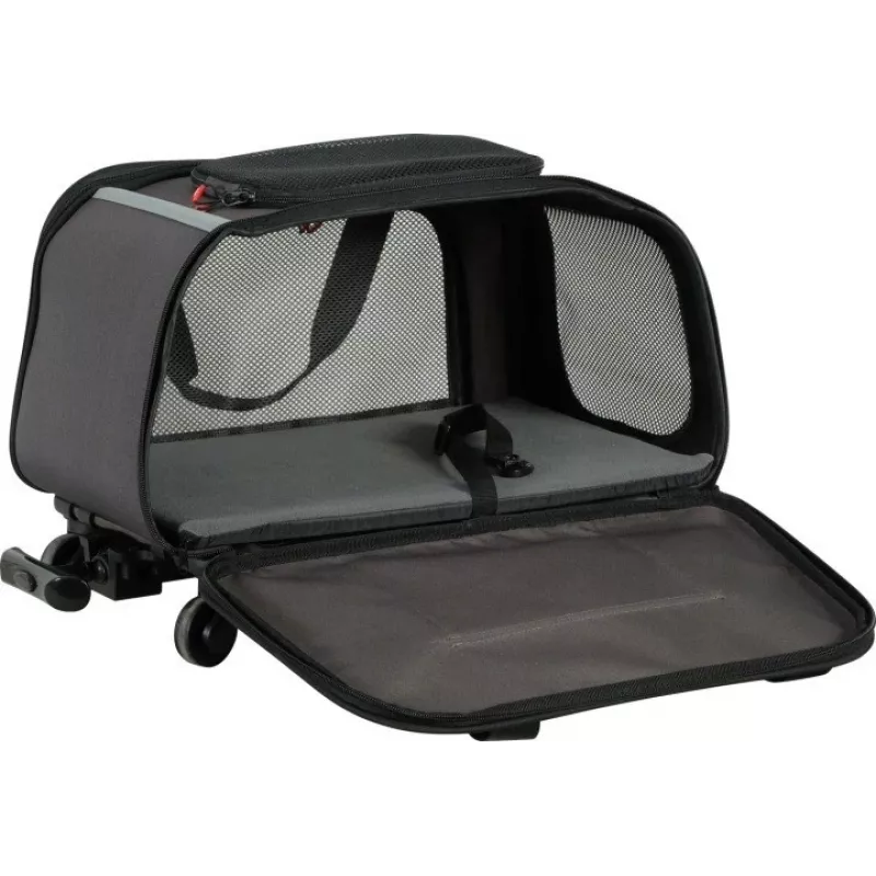 ZOLUX NOMAD Haustiertransportbox auf Rädern für Hunde und Katzen 47x32x27 cm Schwarz